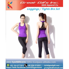 Ensembles de fitness imprimés de haute qualité à bas prix Pantalons Ajouter des ensembles de fitness imprimés de soutien-gorge